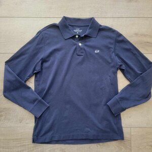 Vineyard Vines Boys Size Medium Navy Long-Sleeved Surf Polo.